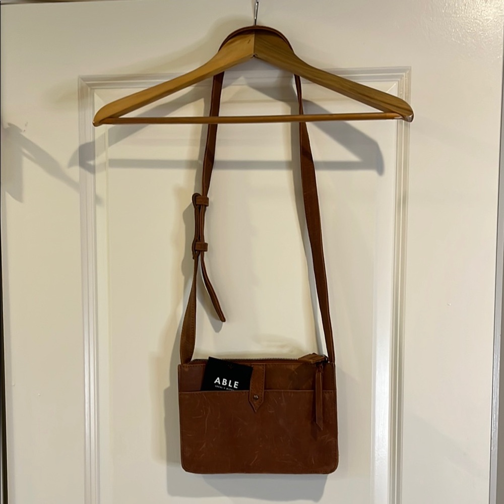 Able Brown Leather Messenger Bag for Everyday Use
